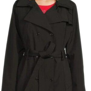 DKNY Double-Breasted Belted Hooded Trench Coat Medium NEW $180 Retail